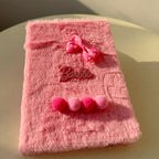 CouldNook Plush Bow Notebook - Dotted Ribbon And Decorative Cover Accents