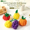 CouldNook Fruit Shaped Bath Pouf - Gathered Mesh And Green Leaf Detail