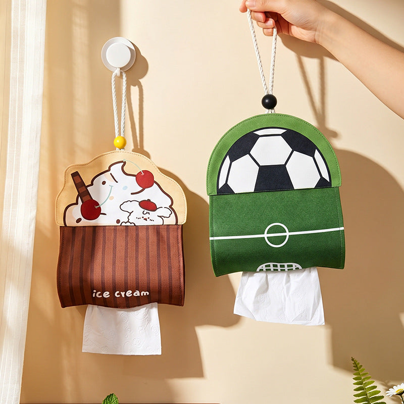 CouldNook Hanging Tissue Pouch - Soccer Or Dessert Design