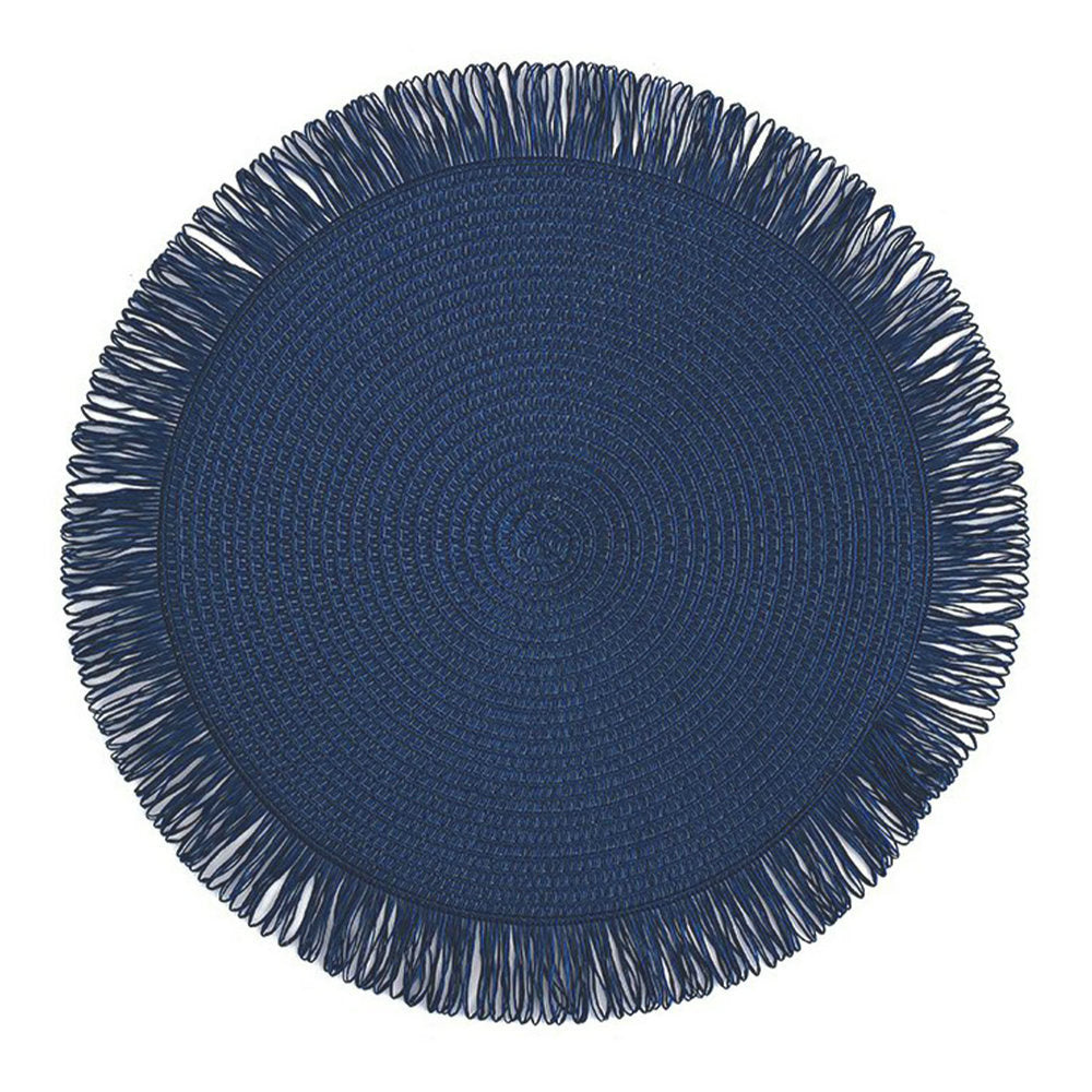 CouldNook Fringed Paper Placemat - Circular Weave And Radiating Border