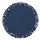 CouldNook Fringed Paper Placemat - Circular Weave And Radiating Border