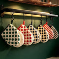 CouldNook Pinch Oven Mitt - Printed Top And Pale Quilted Underside