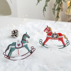 CouldNook Rocking Horse Ornament - Distressed Finish And Twisted Hanging Cord