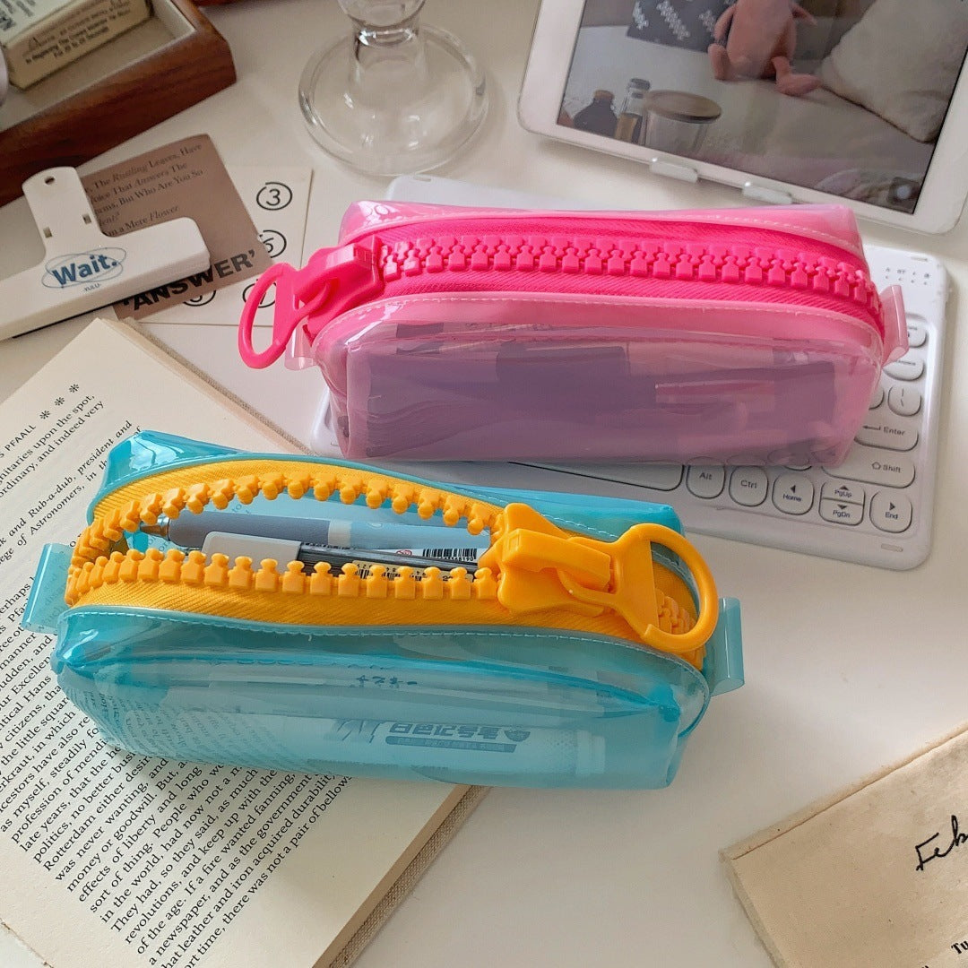 CouldNook PVC Pencil Pouch - Oversized Zip And Transparent Boxy Body