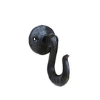 CouldNook Cast Iron Wall Hook - Curved Arm and Round Backplate