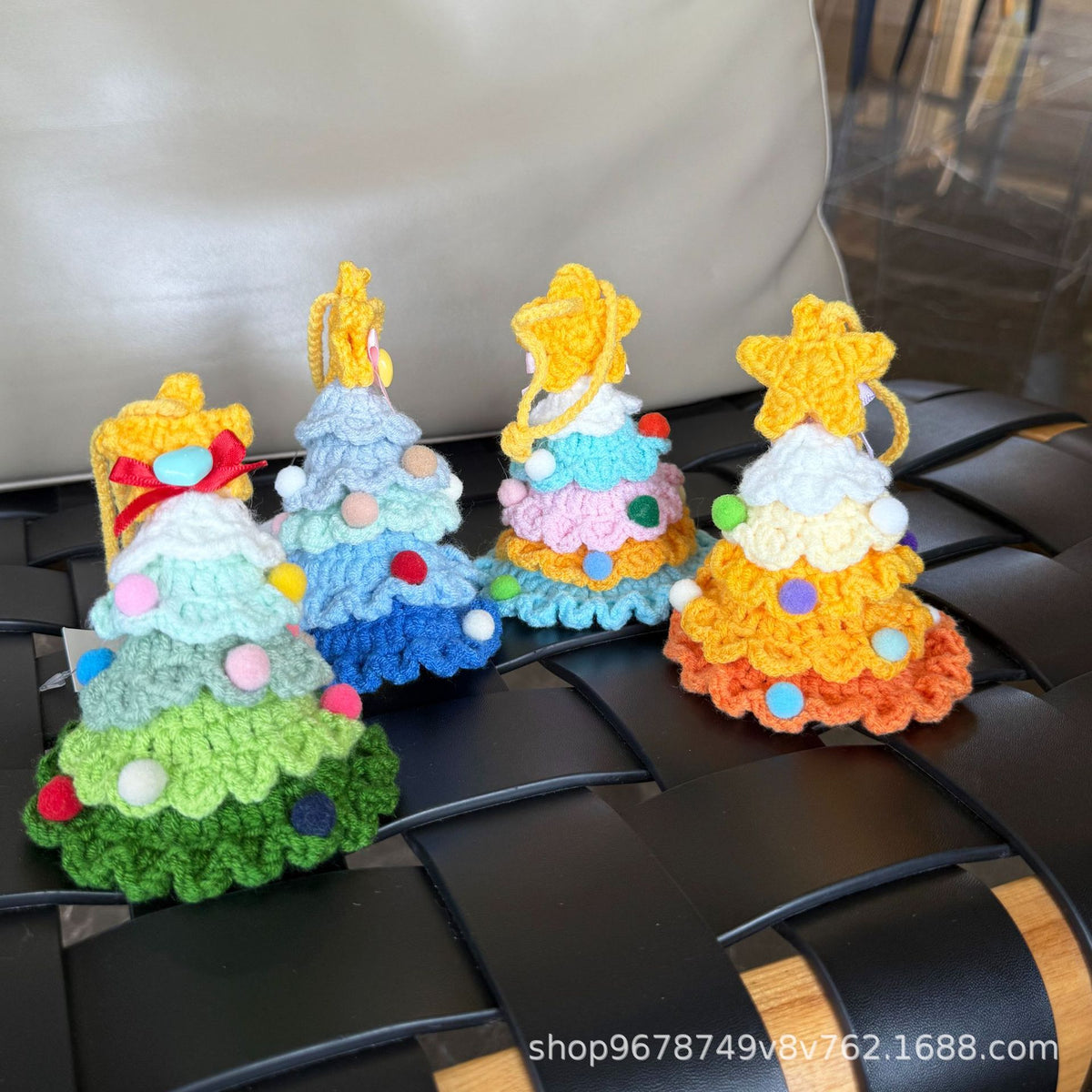 CouldNook Crocheted Christmas Tree Ornament - Layered Branches And Hanging Bell