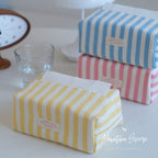 CouldNook Striped Tissue Box Cover - Vertical Bands And Folded Ends