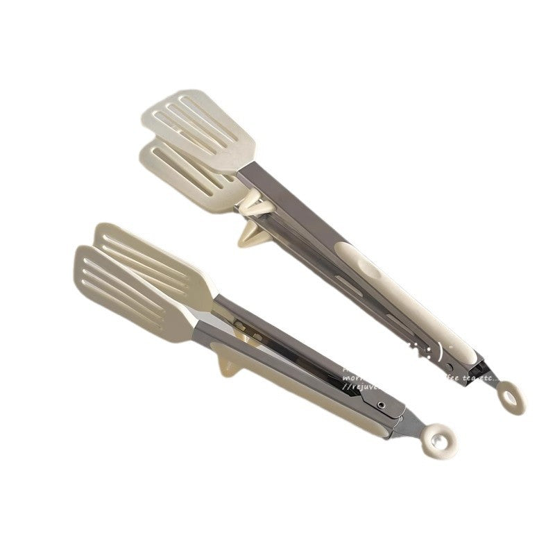 CouldNook Steak Tongs - Slotted Heads and Folded Side Rests