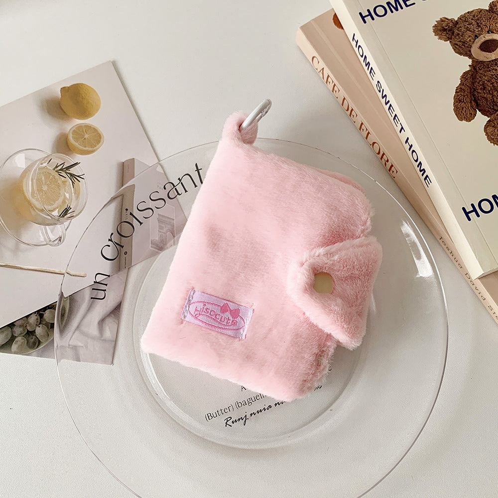 CouldNook Plush Card Wallet - Foldover Shape And Rounded Snap Tab