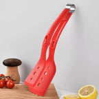 CouldNook Spatula Tongs - Broad Slotted Heads and Sliding Lock