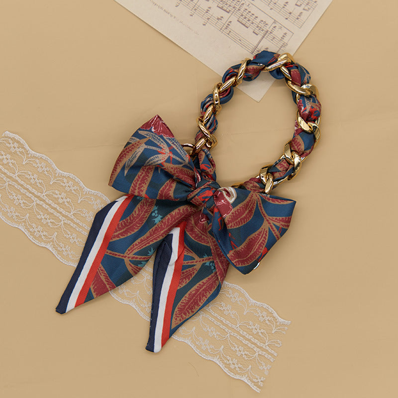 CouldNook Bow Scarf Phone Wrist Strap - Rose Pattern Loop