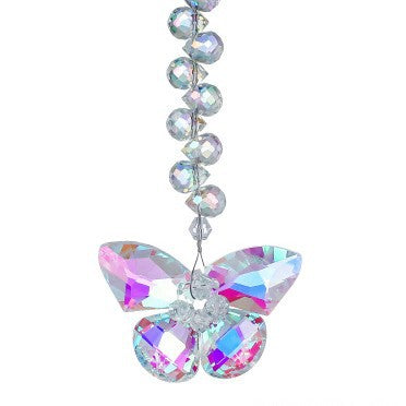 CouldNook Faceted Butterfly Suncatcher - Spiral Beads And Suspended Wings