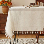 CouldNook Natural Texture Tablecloth - Warm Dining Accent