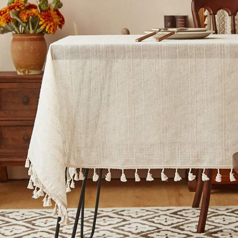 CouldNook Natural Texture Tablecloth - Warm Dining Accent