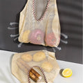 CouldNook Hanging Produce Bag - Mesh Body And Gingham-Edged Front Opening