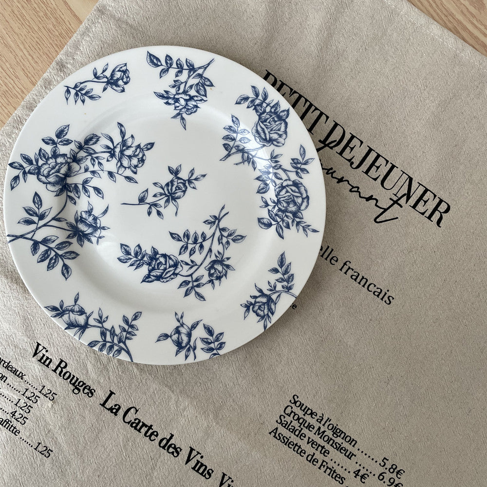 CouldNook Menu Print Table Cloth - Breakfast Lettering And Plain Ground