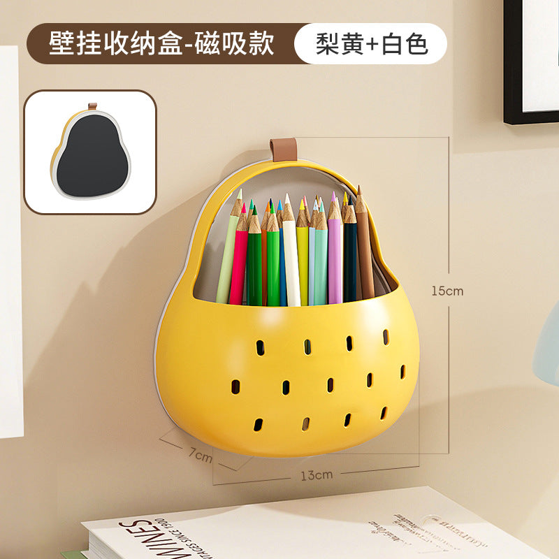 CouldNook Pear Wall Storage Basket - Perforated Front And Open Top
