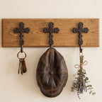 CouldNook Cross Wall Hook - Cast Iron Scrollwork and Curved Tip
