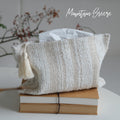 CouldNook Tassel Tissue Pouch - Woven Stripes And Zip Storage