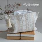 CouldNook Tassel Tissue Pouch - Woven Stripes And Zip Storage