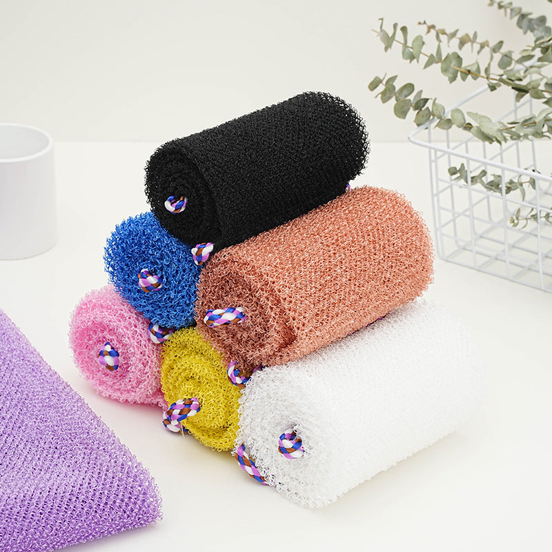 CouldNook Mesh Back Scrubber - Long Textured Strip And Rope Loops