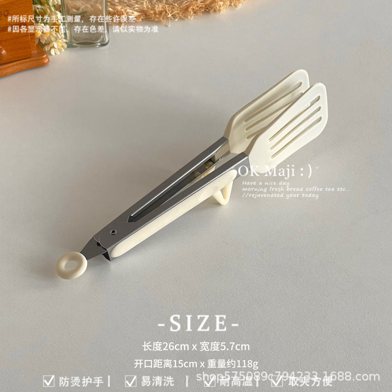 CouldNook Steak Tongs - Slotted Heads and Folded Side Rests