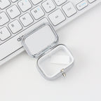 CouldNook Mirror Pill Box - Divided Interior And Rounded Rectangular Lid
