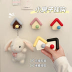 可爱小房子挂钩创意免打孔强力粘钩家用卧室卫生间杂物收纳挂架