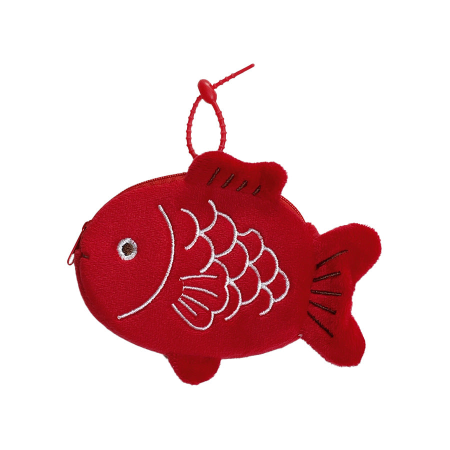 CouldNook Koi Coin Purse - Embroidered Scales And Shaped Plush Fins