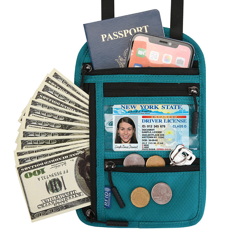 CouldNook Passport Neck Pouch - Clear Card Window And Zipped Compartments
