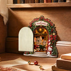 CouldNook Christmas Mouse Door Decoration - Opening Panel And Festive Scene