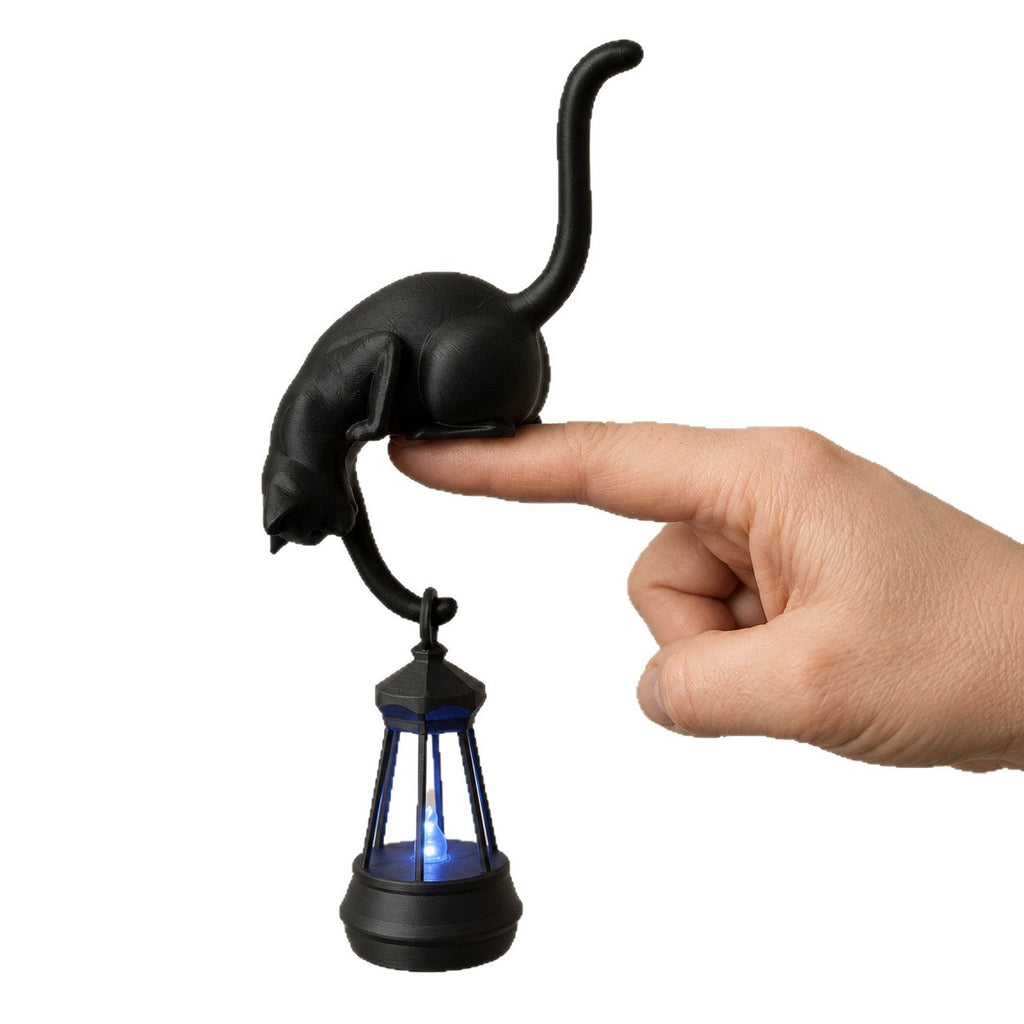 CouldNook Cat Shelf Hook - Sculpted Pose And Optional Lantern