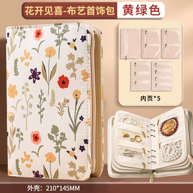 CouldNook Jewelry Organizer - Botanical Cover And Removable Pocket Pages