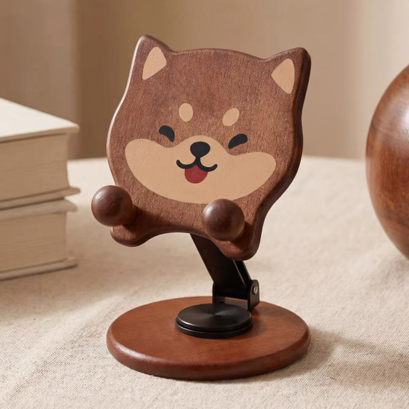 CouldNook Rotating Wooden Phone Stand - Animal Character Designs