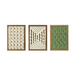 CouldNook Framed Cotton Wall Art - Knotted Patterns and Rectangular Border