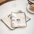 CouldNook Illustrated Cotton Table Napkin - Cafe Prints And Dark Edging