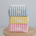 CouldNook Striped Tissue Box Cover - Vertical Bands And Folded Ends
