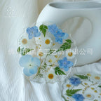 CouldNook Dried Flower Resin Coaster - Clear Body and Wavy Edge