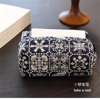 CouldNook Embroidered Tissue Box Cover - Patterned Panels And Zip Access