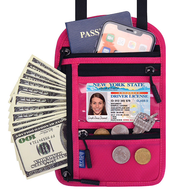 CouldNook Passport Neck Pouch - Clear Card Window And Zipped Compartments