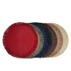 CouldNook Fringed Paper Placemat - Circular Weave And Radiating Border
