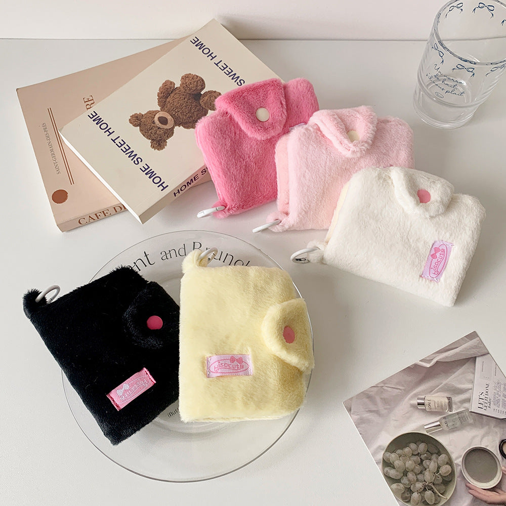 CouldNook Plush Card Wallet - Foldover Shape And Rounded Snap Tab