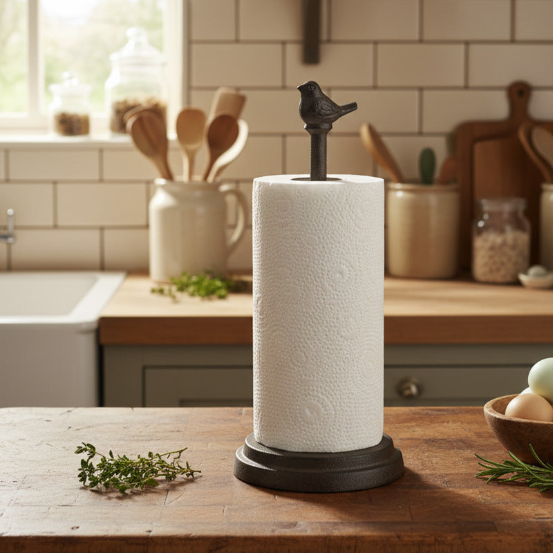 CouldNook Decorative Paper Towel Holder - Upright Post and Sculpted Base