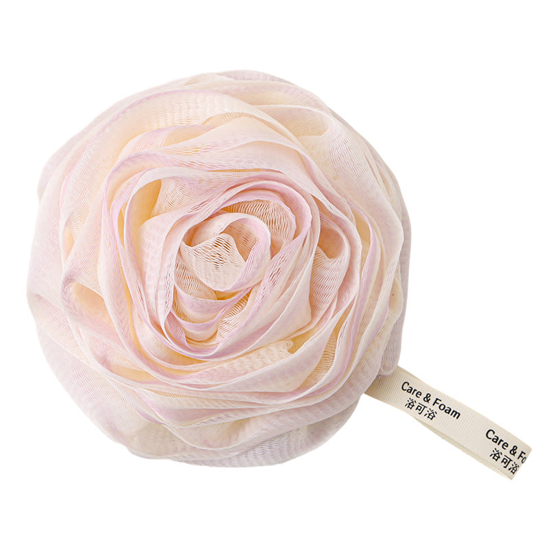 CouldNook Rose Bath Pouf - Layered Petals and Gradient Mesh
