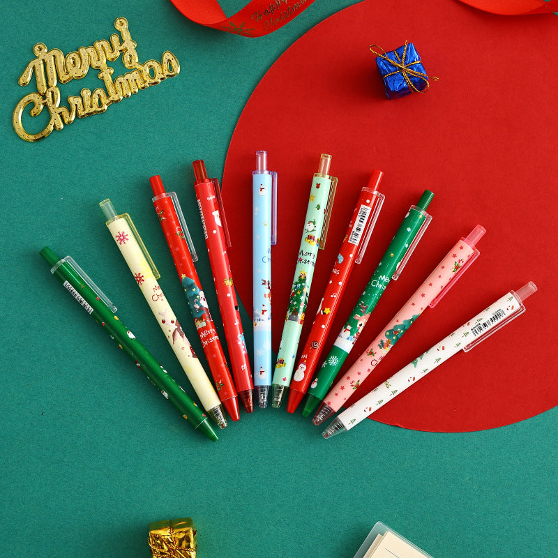 CouldNook Christmas Gel Pen - Printed Holiday Barrel And Push Button