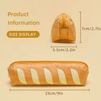 CouldNook Baguette Pencil Pouch - Bread-Inspired Panels And Top Zipper