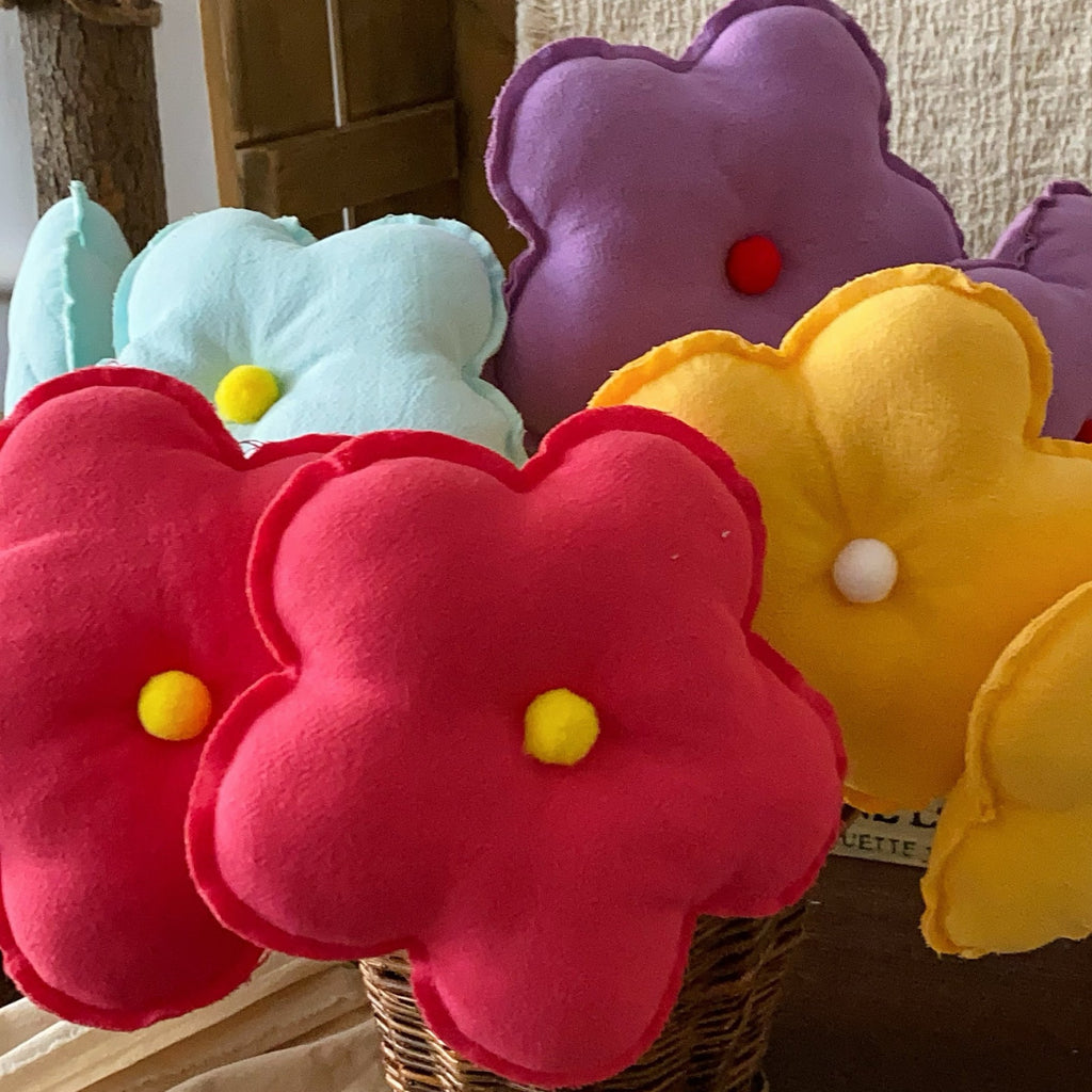 CouldNook Fabric Flower Decoration - Rounded Petals And Long Green Stem