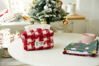 CouldNook Plaid Tissue Box Cover - Fuzzy Surface and Front Label