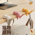 CouldNook Cat-Shaped Desk Hook - Raised Tail and Rounded Body