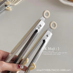 CouldNook Steak Tongs - Slotted Heads and Folded Side Rests